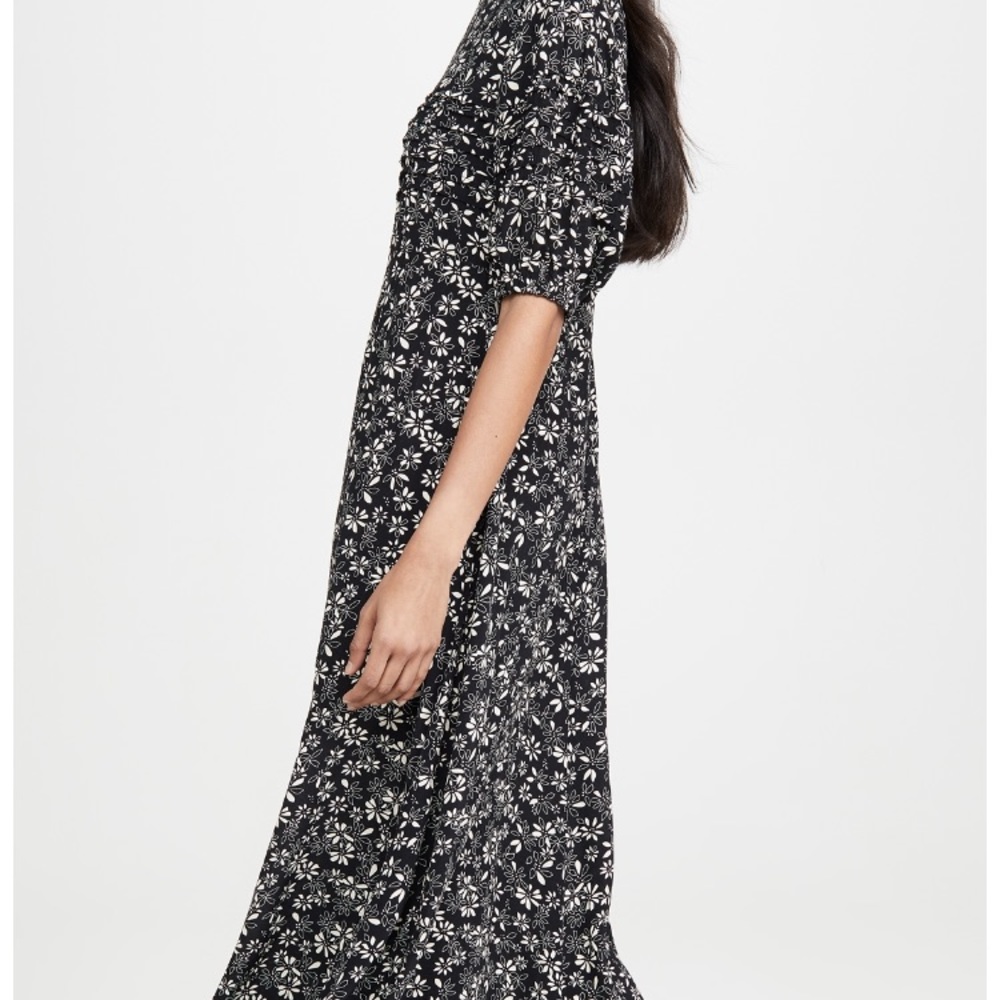 Floral print midi dress (belt not included)